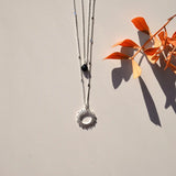 Necklace sun silver black - always sparkle