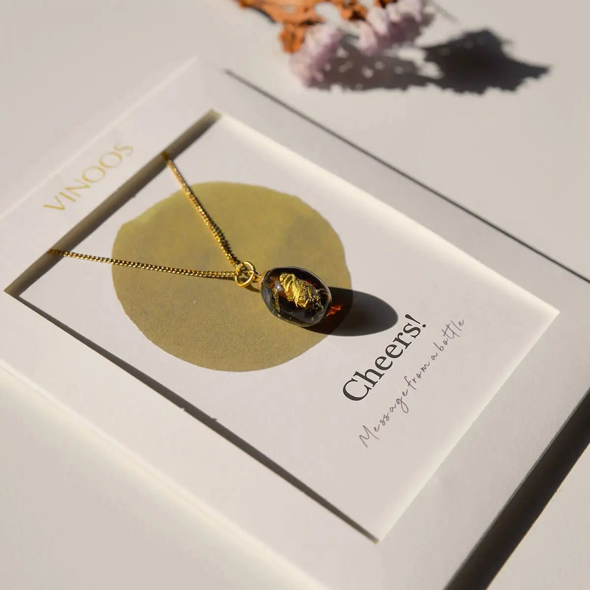 Cheers! Ketting - Kastanjebruin met goud - shopvinoos