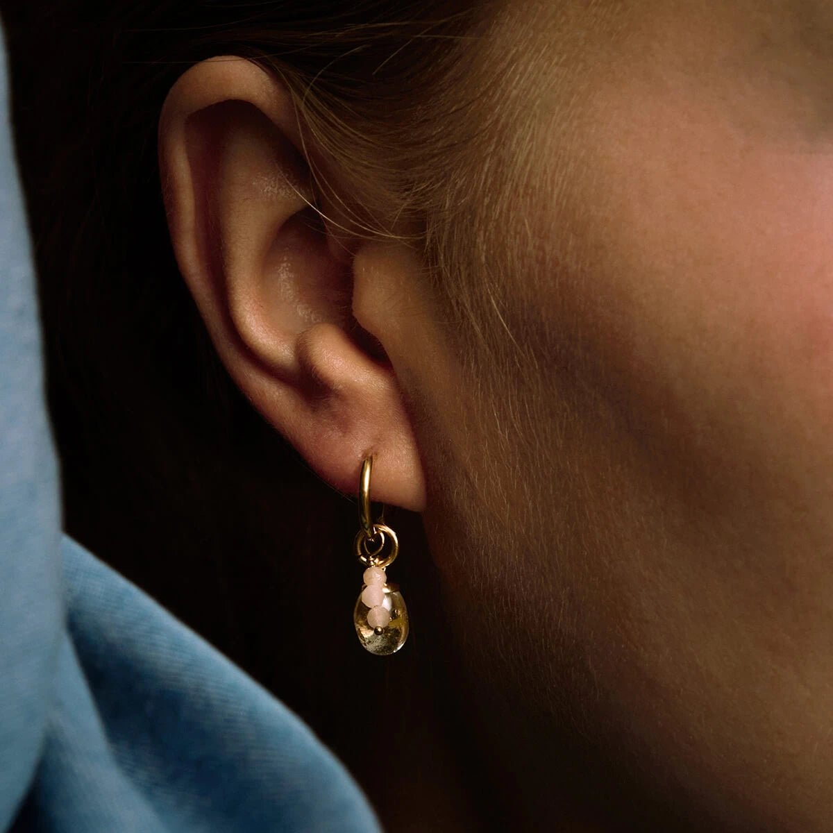 Feest! Oorbel – Bladgoud Glitters - shopvinoos