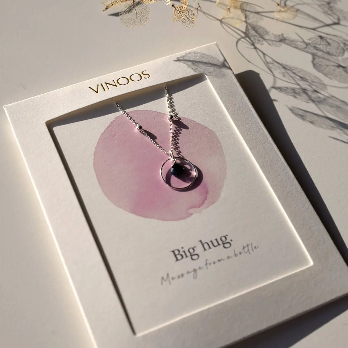 Ketting rond zilver zwart - big hug - shopvinoos