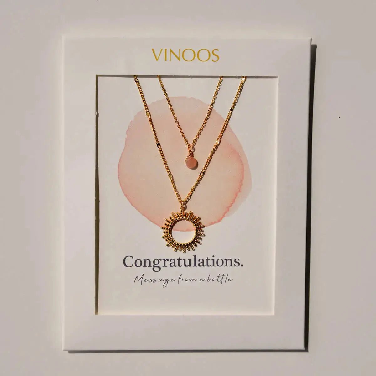 Ketting Zon Lichtroze – Congratulations - shopvinoos