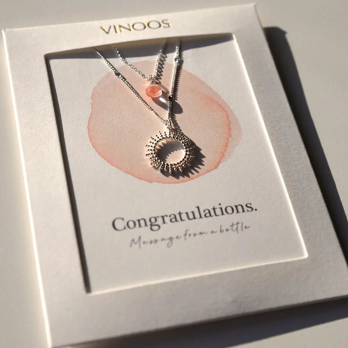 Ketting Zon Lichtroze – Congratulations - shopvinoos