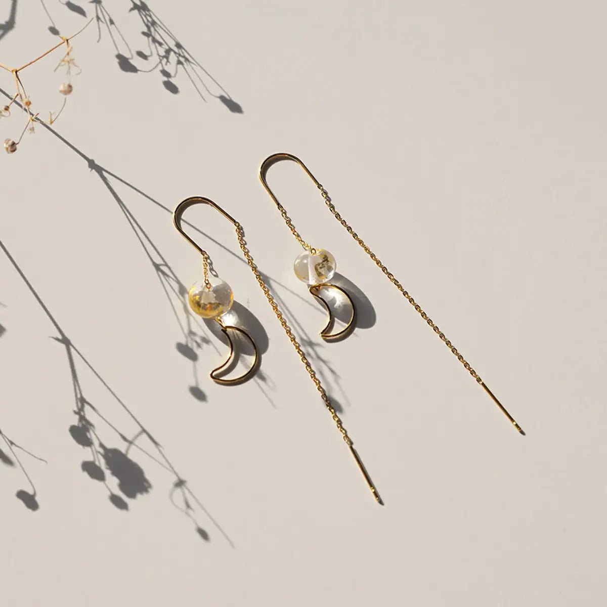 Oorbellen Bladgoud – Moonlight - shopvinoos