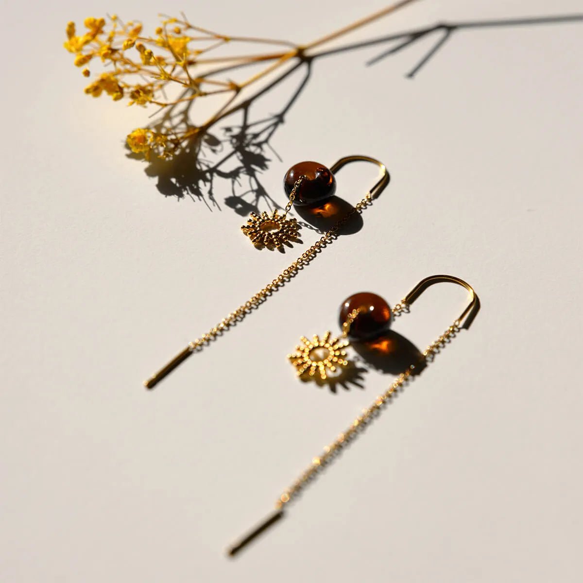 Oorbellen Goudbruin – Sunshine - shopvinoos