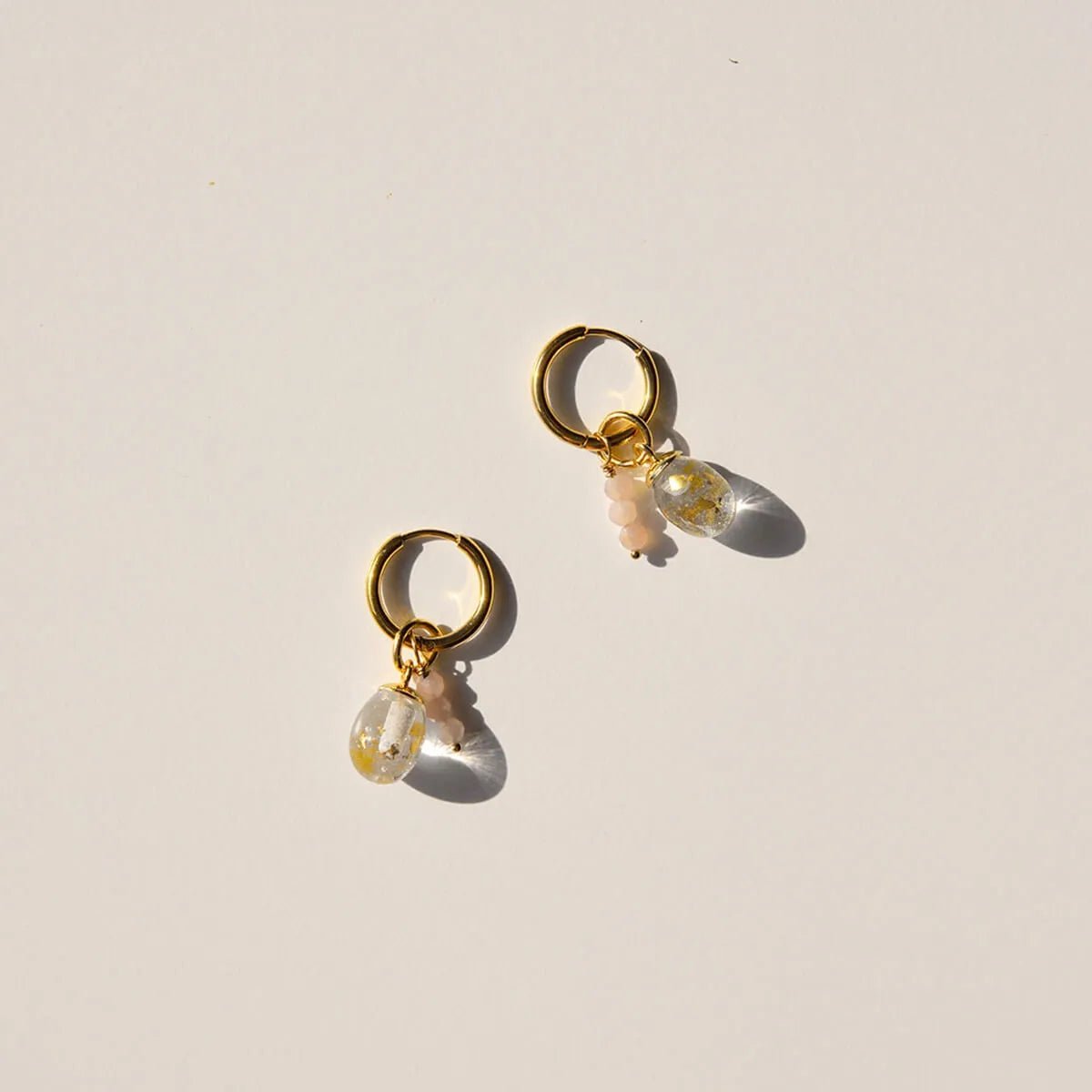 Party Time! Oorbel - Transparant met glitter - shopvinoos
