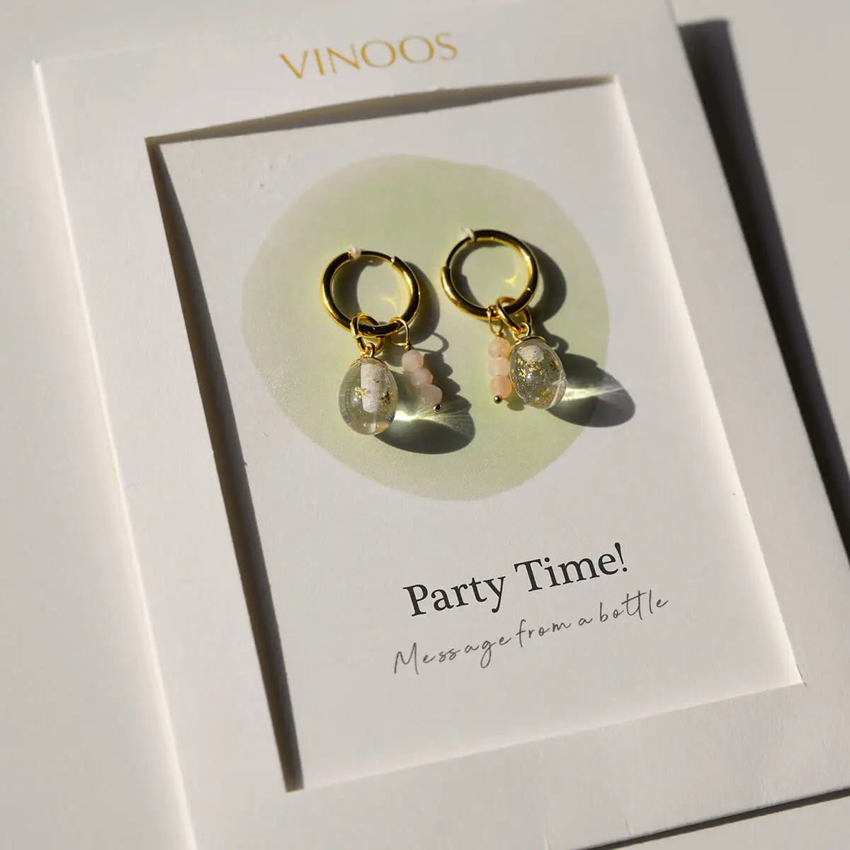 Party Time! Oorbel - Transparant met glitter - shopvinoos