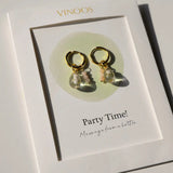 Party Time! Oorbel - Transparant met glitter - shopvinoos