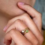 Ring Dubbel Goud - Roze / Groen - shopvinoos