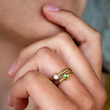 Ring Dubbel Goud - Roze / Groen - shopvinoos
