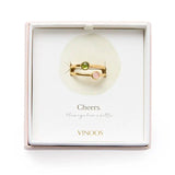 Ring Dubbel Goud - Roze / Groen - shopvinoos