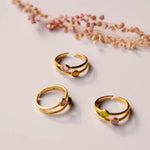 RING DUBBEL GOUD - TURQUOISE / ROZE - shopvinoos