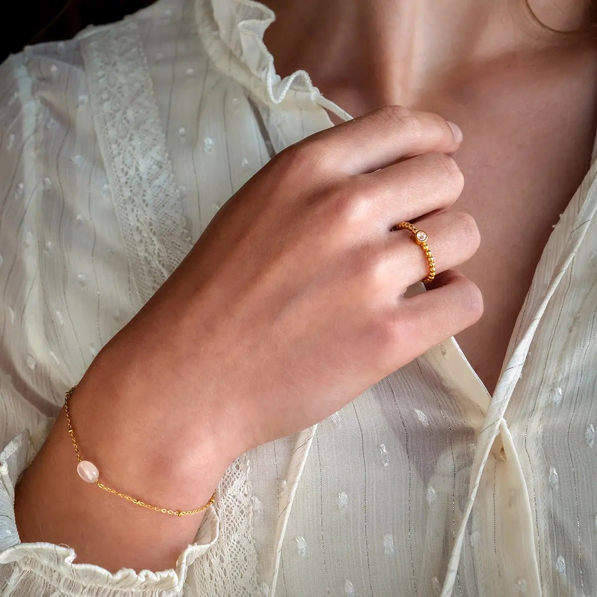 Ring Enkel Goud - Roze - shopvinoos