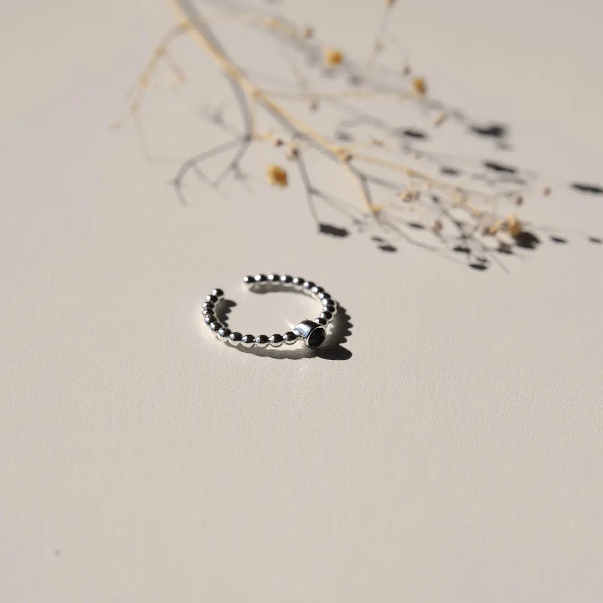 Ring Enkel Zilver - Zwart - shopvinoos