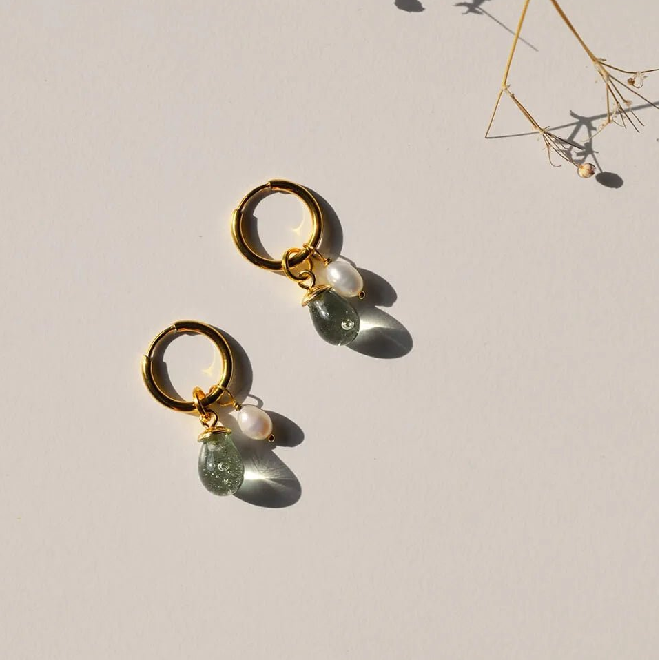 Troostparel Oorbel – Turquoise Met Parel - shopvinoos